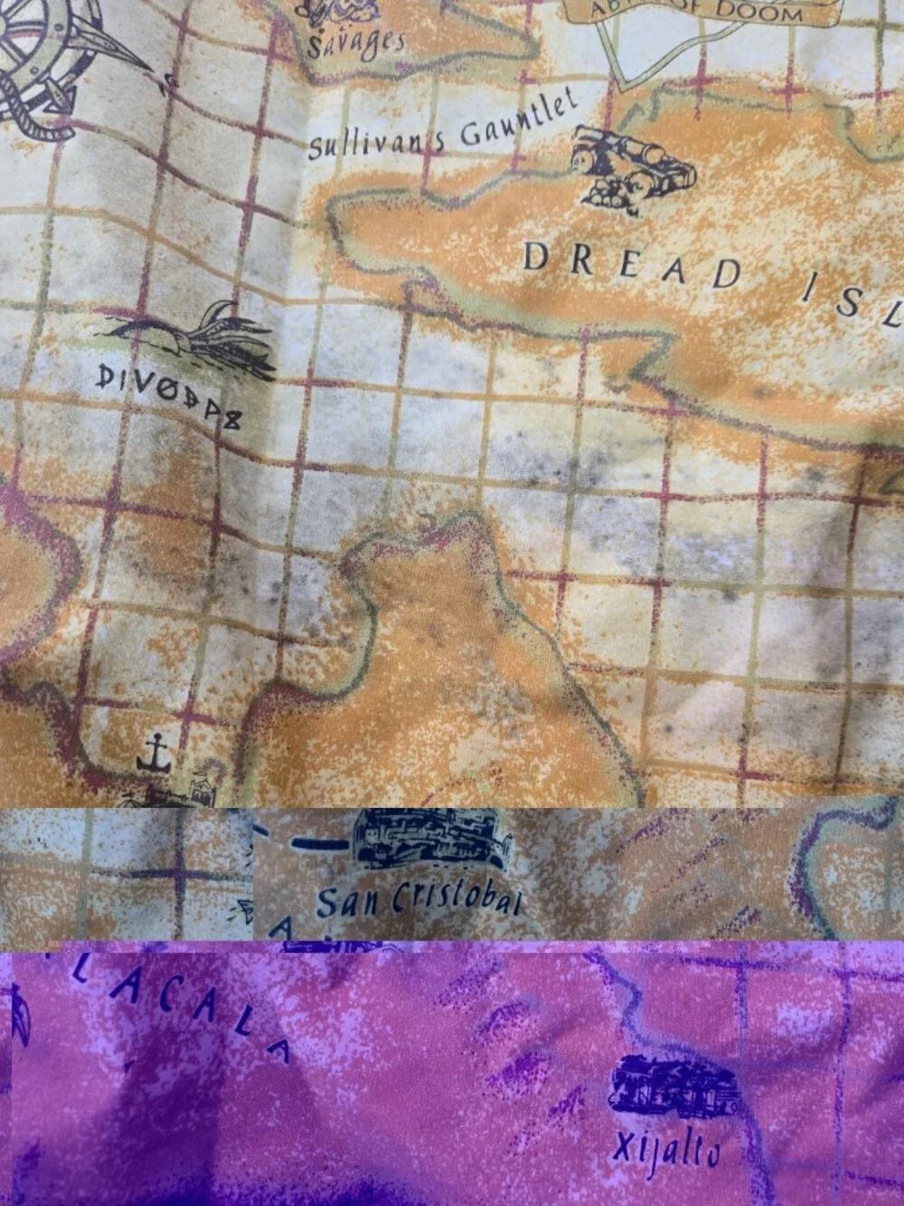 Dread Pirate Board Game Replacement Cloth Playing Map Part Pieces
